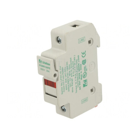 Clemă siguranţe cilindrice 10,3x38mm 30A pentru şină DIN | Electronic-mag.ro | Componente Electronice