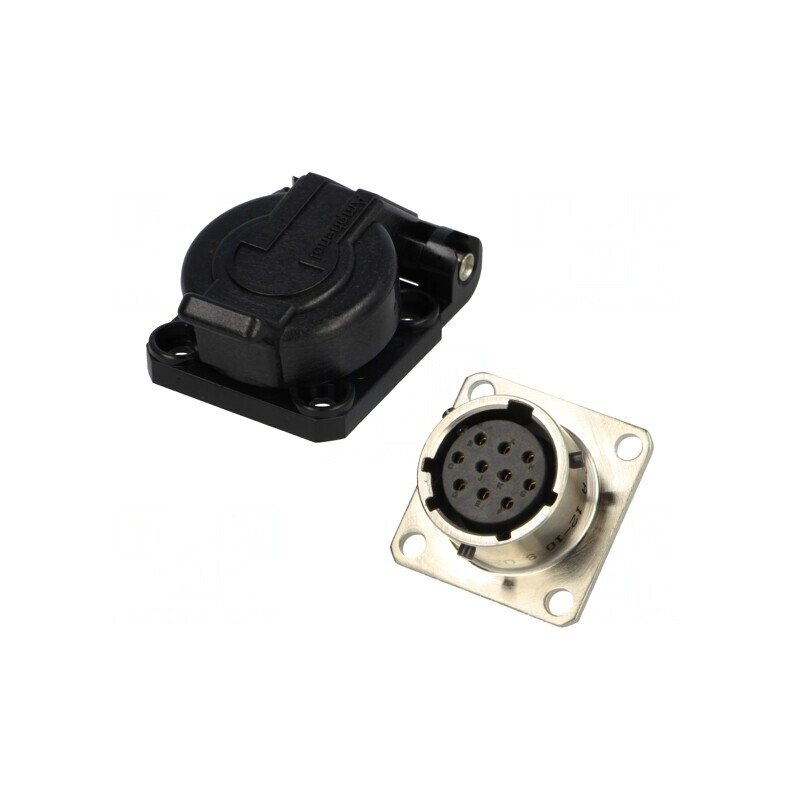 Conector Circular cu Flanșă pt Montare pe Panou | Electronic-mag.ro | Componente Electronice