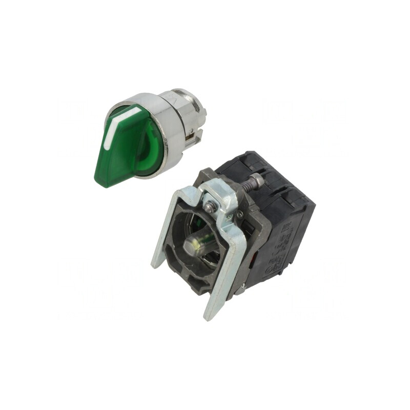 Comutator Rotativ 22mm Verde LED 230V 3NC 1NO | Electronic-mag.ro | Componente Electronice