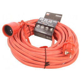 Prelungitor alimentare 20m 16A roșu | Electronic-mag.ro | Componente Electronice