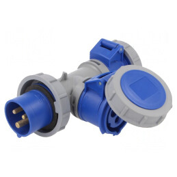 Conector alimentare AC splitter 16A 230VAC IP67 | Electronic-mag.ro | Componente Electronice