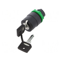 Comutator Rotativ cu Cheie 22mm Negru | Electronic-mag.ro | Componente Electronice