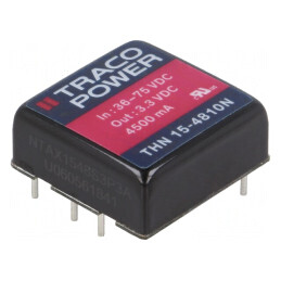 Convertor DC/DC 15W 36-75V la 3.3V 4.5A THN 15-4810N | Electronic-mag.ro | Componente Electronice