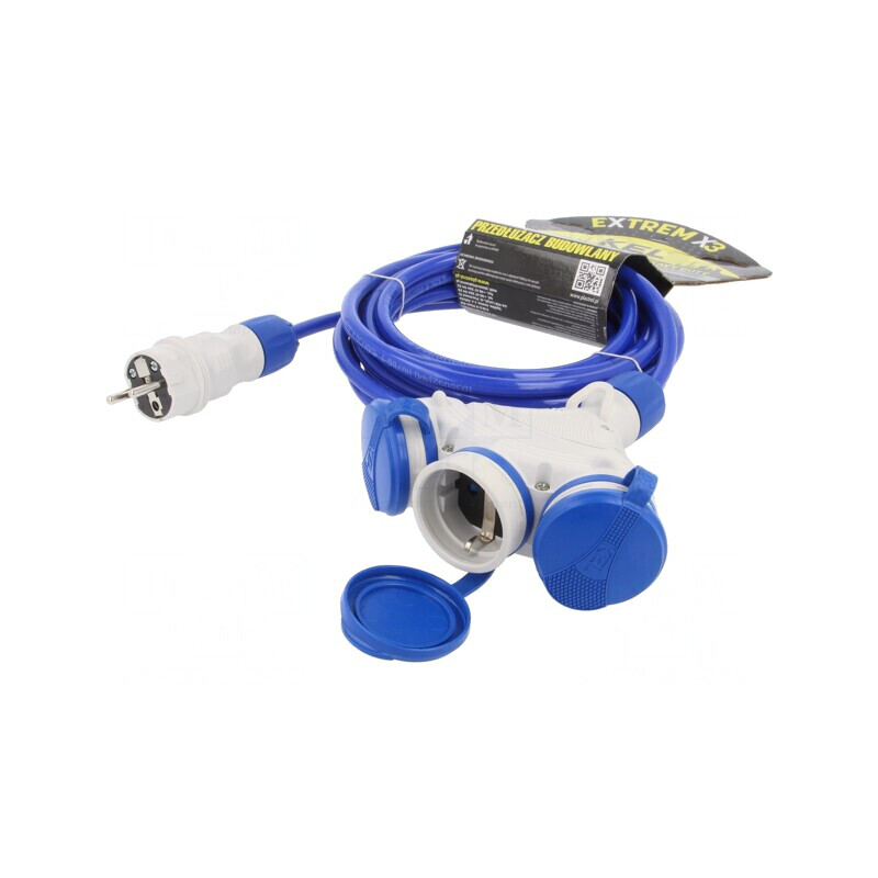 Prelungitor alimentare 3 prize albastru 5m 16A | Electronic-mag.ro | Componente Electronice