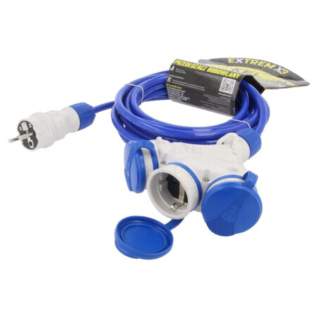Prelungitor alimentare 3 prize albastru 5m 16A | Electronic-mag.ro | Componente Electronice