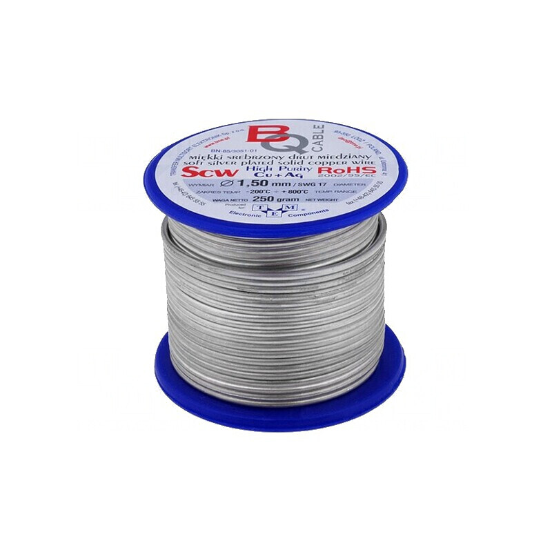 Sârmă de Cupru Argintată 1,5mm 250g | Electronic-mag.ro | Componente Electronice