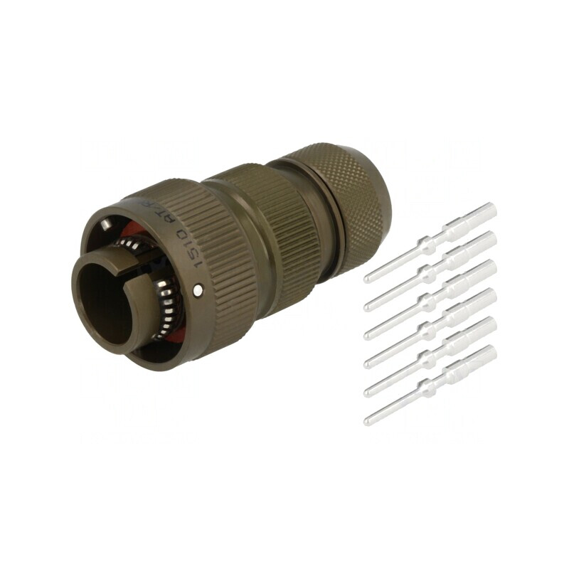 Conector militar 14S mufă tată 6 pini oliv | Electronic-mag.ro | Componente Electronice