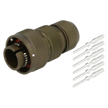 Conector militar 14S mufă tată 6 pini oliv | Electronic-mag.ro | Componente Electronice