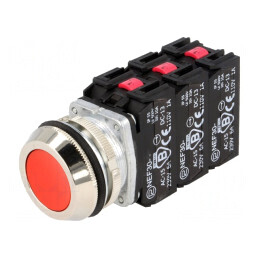 Comutator Push 30mm Roșu IP56 | Electronic-mag.ro | Componente Electronice