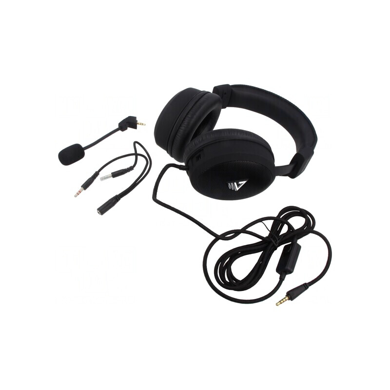 Căști cu Microfon Negru Jack 3,5mm USB 2,2m | Electronic-mag.ro | Componente Electronice