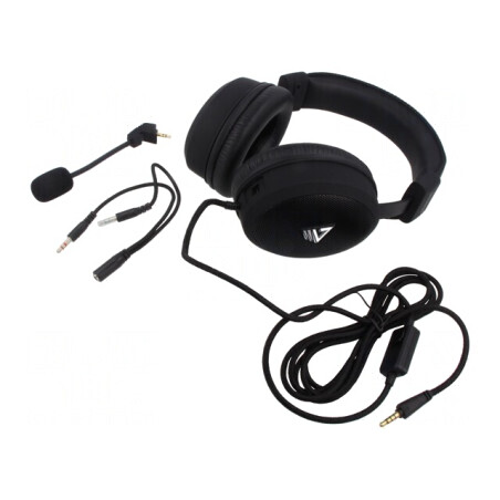Căști cu Microfon Negru Jack 3,5mm USB 2,2m | Electronic-mag.ro | Componente Electronice