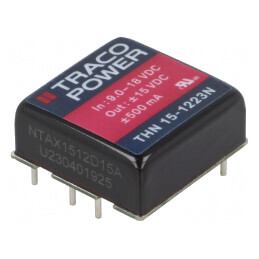 Convertor DC/DC 15W 9-18V 15V/-15V THN 15-1223N | Electronic-mag.ro | Componente Electronice