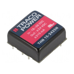 Convertor DC/DC 15W 18-36V la 24V/-24V THN 15-2425N | Electronic-mag.ro | Componente Electronice