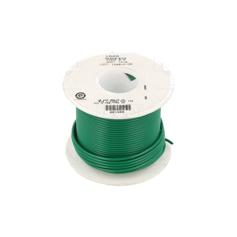 Cablu HookUp Wire 18AWG PVC Verde 30,5m 1kV | Electronic-mag.ro | Componente Electronice