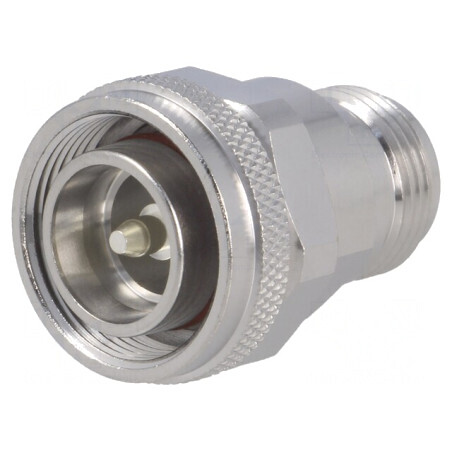 Adaptor Mufă 4.3-10 la N, PTFE Silver | Electronic-mag.ro | Componente Electronice