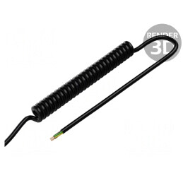 Cablu spiralat neecranat PUR negru 6x0,5mm2 1m 4m 300V | Electronic-mag.ro | Componente Electronice