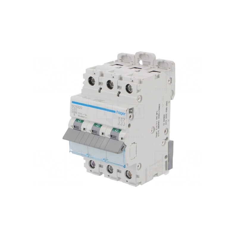 Întrerupător Supracurent 20A 3 Poli 10kA 230/400VAC | Electronic-mag.ro | Componente Electronice
