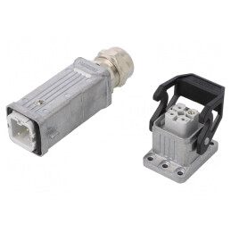 Conector HDC 230V 10A 4P 3PE Drept