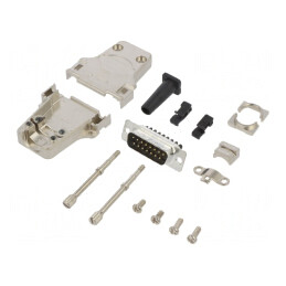Conector D-Sub 15-Pin Tată Drept pentru Cablu cu Terminal Șurub | Electronic-mag.ro | Componente Electronice