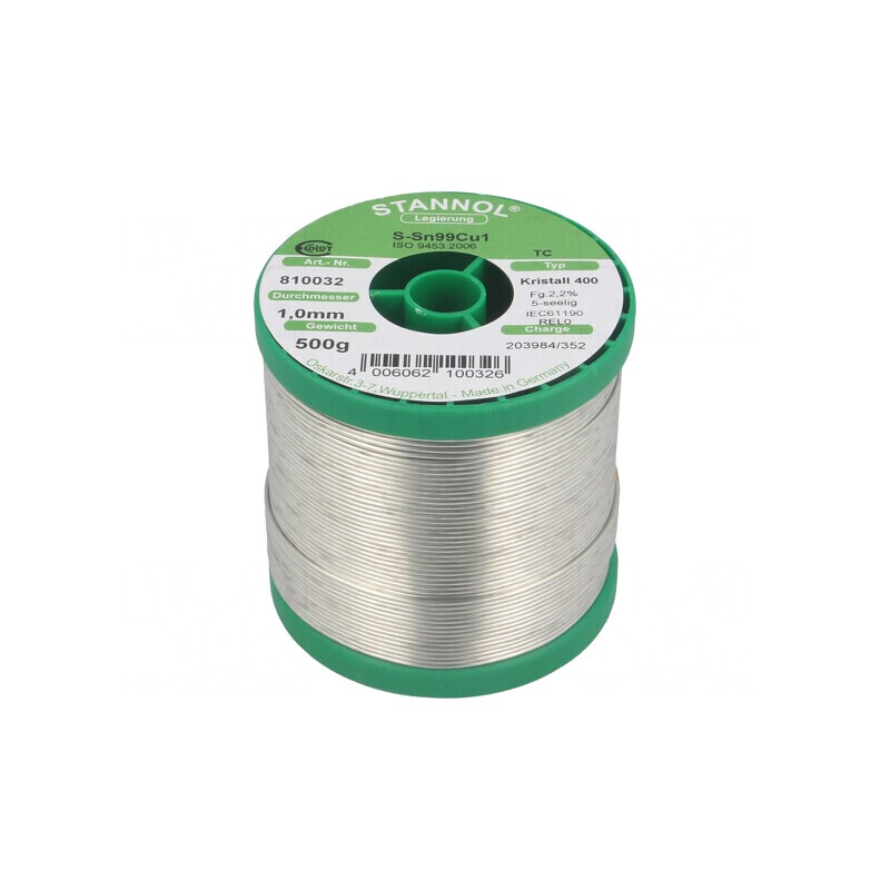 Sârmă Lipit fără Plumb Sn99,3Cu0,7 1mm 0,5kg Bobină | Electronic-mag.ro | Componente Electronice