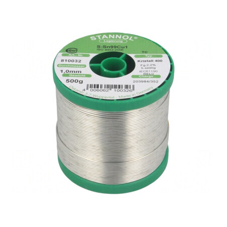 Sârmă Lipit fără Plumb Sn99,3Cu0,7 1mm 0,5kg Bobină | Electronic-mag.ro | Componente Electronice