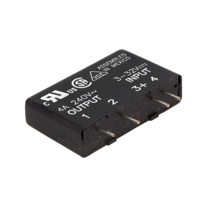 Releu Semiconductor SPST-NO 3-32VDC 4A 24-280VAC THT | Electronic-mag.ro | Componente Electronice