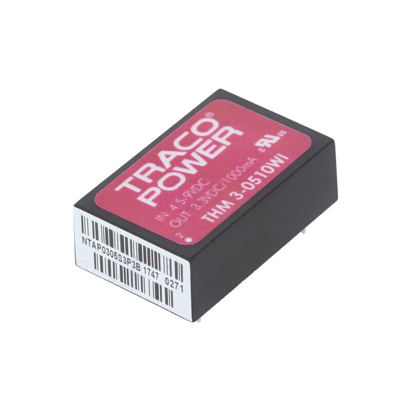 Convertor DC/DC 3W 4.5-9V la 3.3V 1000mA THM 3-0510WI | Electronic-mag.ro | Componente Electronice Convertor DC/DC 3W 4.5-9V la 3.3V 1000mA THM 3-0510WI | Electronic-mag.ro | Componente Electronice