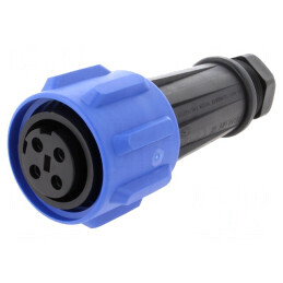 Conector Circular Mufă Mamă 4 Pinuri Filet Interior Rotire | Electronic-mag.ro | Componente Electronice