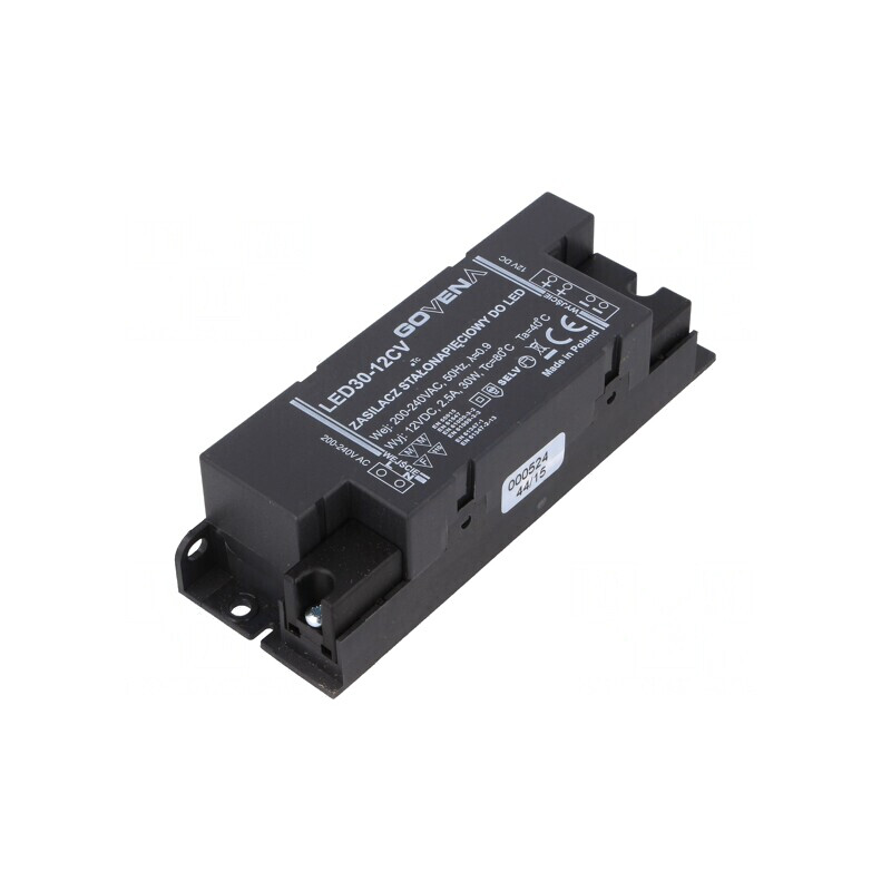Alimentator LED 30W 12V IP20 Govena | Electronic-mag.ro | Componente Electronice