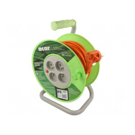 Prelungitor Bobinat cu 4 Prize PVC Portocaliu 3x1mm2 | Electronic-mag.ro | Componente Electronice