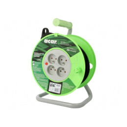 Prelungitor Electric Bobinat 25m 4 Prize PVC Negru | Electronic-mag.ro | Componente Electronice