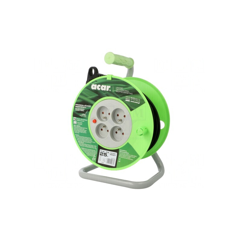Prelungitor Electric Bobinat 25m 4 Prize PVC Negru | Electronic-mag.ro | Componente Electronice
