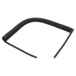 Cablu spiralat PUR H07BQ-F 3G1.5mm2 0.5m 2m negru | Electronic-mag.ro | Componente Electronice