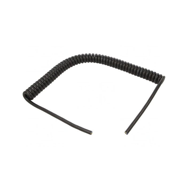 Cablu spiralat PUR H07BQ-F 3G1.5mm2 0.5m 2m negru