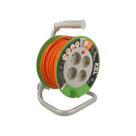 Prelungitor Bobinat 4 Prize PVC 10m Portocaliu | Electronic-mag.ro | Componente Electronice