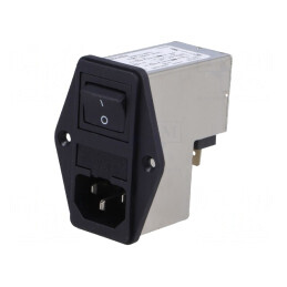 Conector alimentare AC soclu tată 6A 250VAC IEC 60320 | Electronic-mag.ro | Componente Electronice