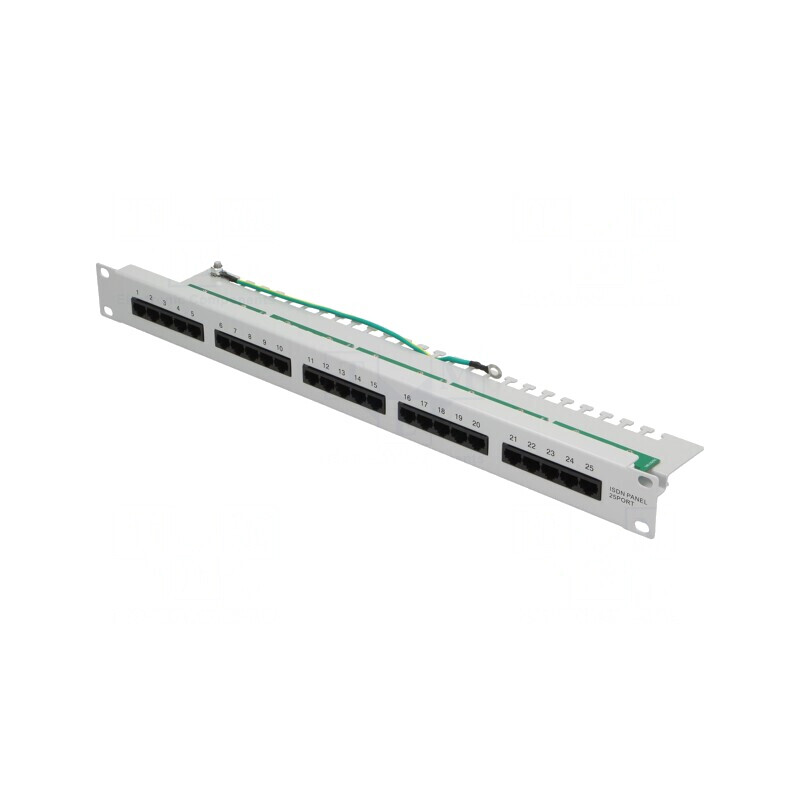 Patch Panel RJ45 Rack Gri 25 Porturi 1U | Electronic-mag.ro | Componente Electronice