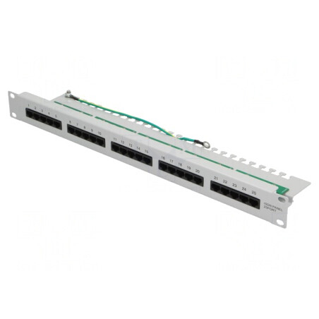 Patch Panel RJ45 Rack Gri 25 Porturi 1U | Electronic-mag.ro | Componente Electronice