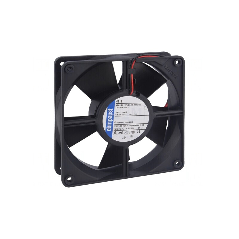 Ventilator axial 48VDC 119x119x32mm 170m3/h 45dBA cu bilă | Electronic-mag.ro | Componente Electronice