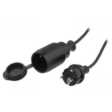 Prelungitor alimentare 25m negru 10A | Electronic-mag.ro | Componente Electronice