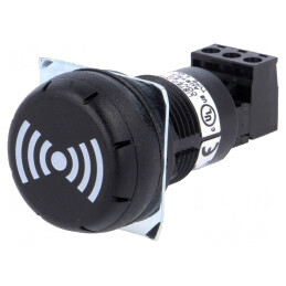 Semnalizator Acustic Buzer 24VDC/24VAC IP65 Negru | Electronic-mag.ro | Componente Electronice