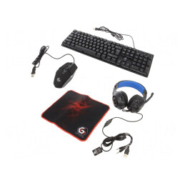 Kit Gaming Negru USB/Jack 3.5mm US Layout | Electronic-mag.ro | Componente Electronice