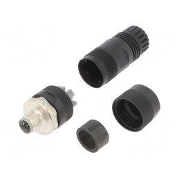 Mufă M12 PIN: 5 tată L-Power pe cablu cu şurub | Electronic-mag.ro | Componente Electronice