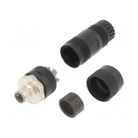 Mufă M12 PIN: 5 tată L-Power pe cablu cu şurub | Electronic-mag.ro | Componente Electronice