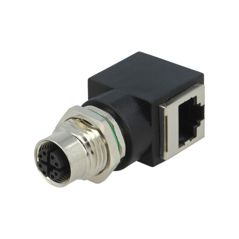 Adaptor M12 Mamă RJ45 Soclu IP67 8 PIN | Electronic-mag.ro | Componente Electronice