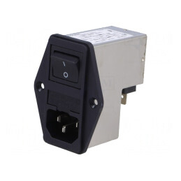 Conector Alimentare AC IEC 60320 10A 250V 0,3mH | Electronic-mag.ro | Componente Electronice