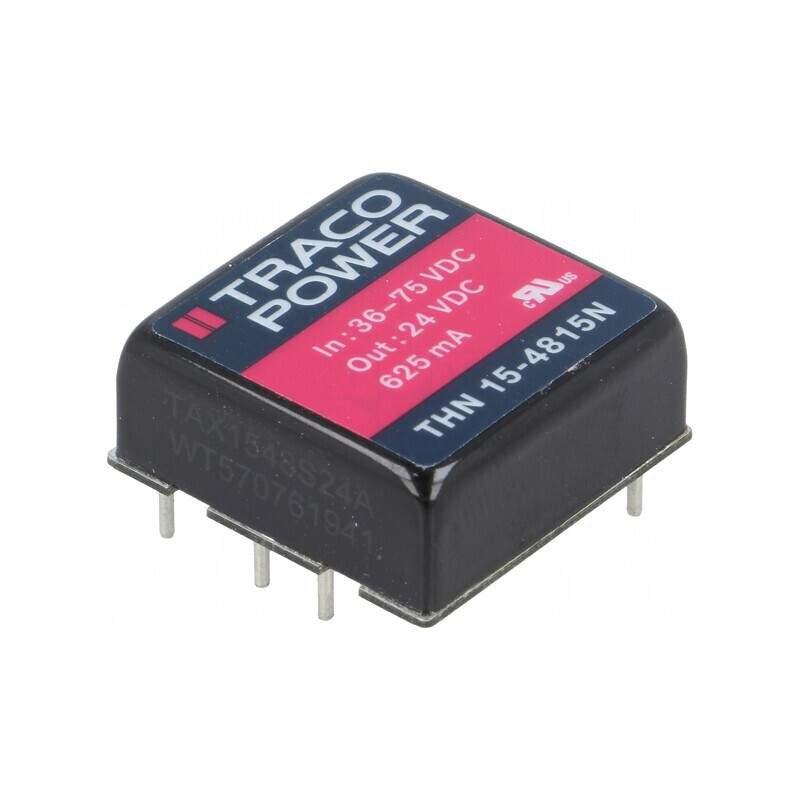 Convertor DC/DC 15W 36-75V la 24V 625mA THN 15-4815N | Electronic-mag.ro | Componente Electronice Convertor DC/DC 15W 36-75V la 24V 625mA THN 15-4815N | Electronic-mag.ro | Componente Electronice