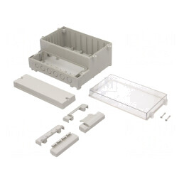 Carcasă montare pe perete ABS gri 213x185x104mm | Electronic-mag.ro | Componente Electronice