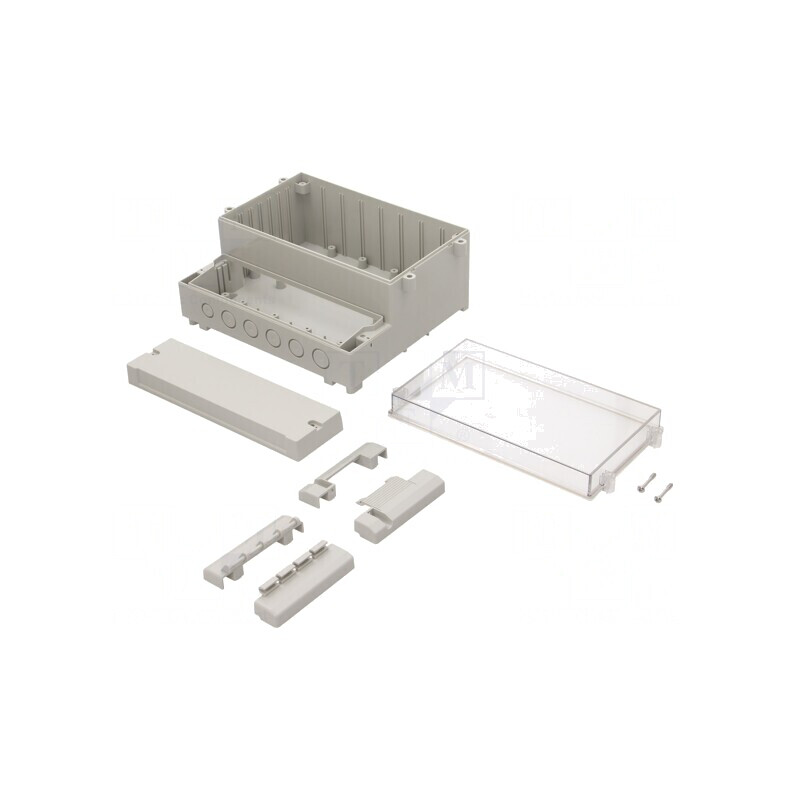 Carcasă montare pe perete ABS gri 213x185x104mm | Electronic-mag.ro | Componente Electronice