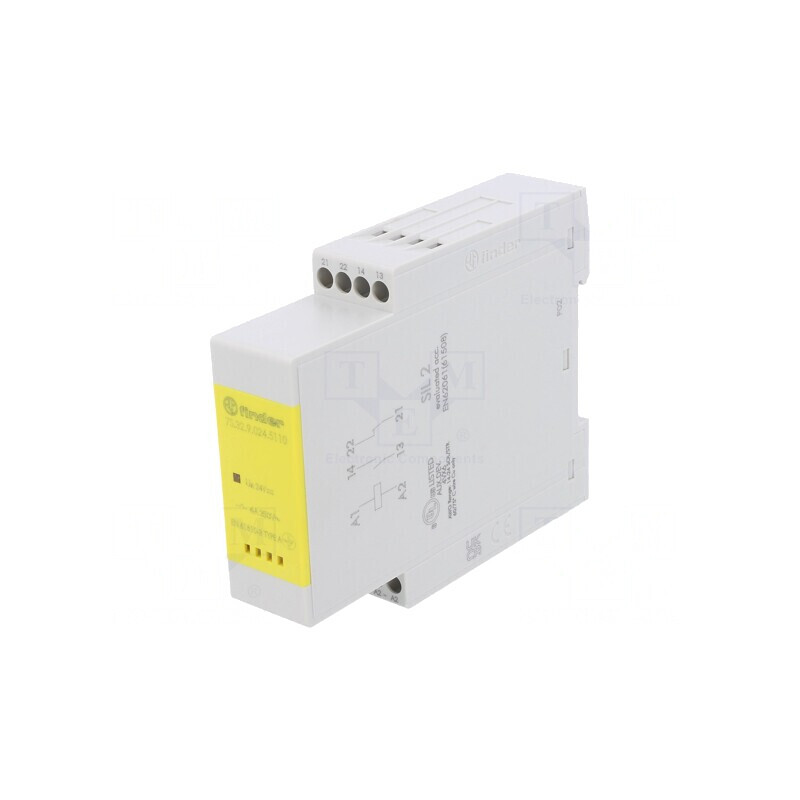 Releu de siguranță 7S 24VDC 2 ieșiri pentru șină DIN IP20 | Electronic-mag.ro | Componente Electronice